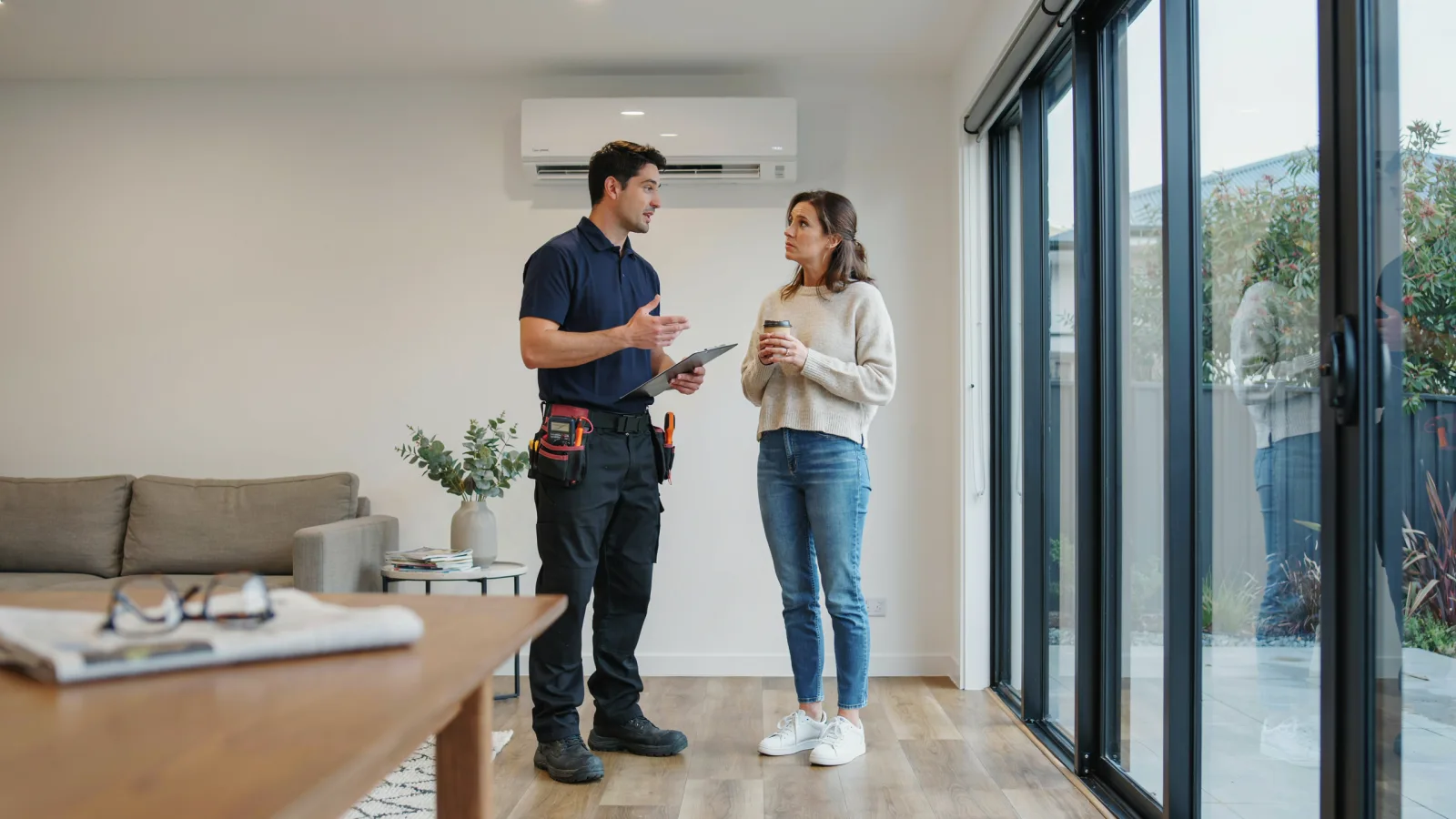 Heat pump quote consultation in Auckland home